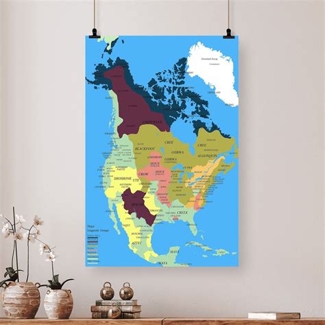 Native American Tribes Map Poster Native Poster Native Etsy