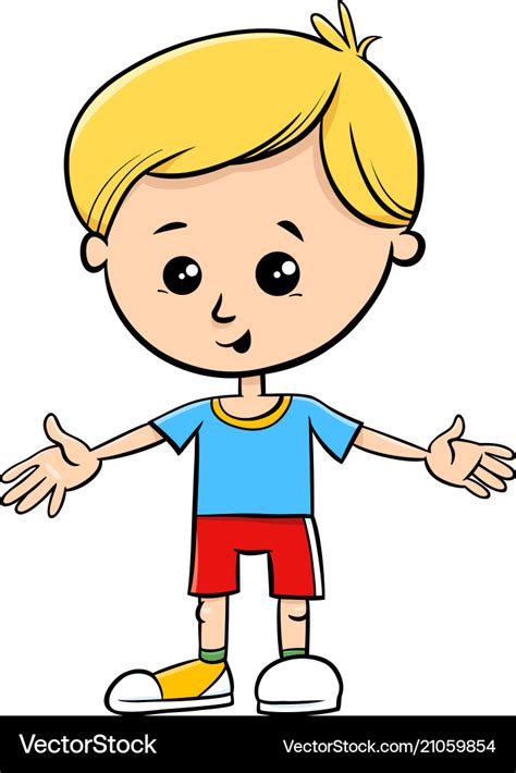 Cute Little Boy Cartoon Kid Character Royalty Free Vector