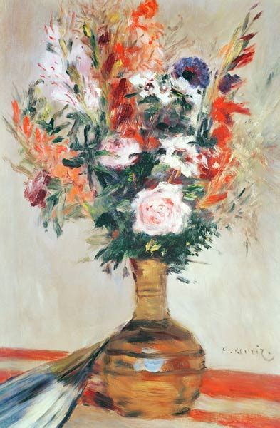 Roses In A Vase Pierre Auguste Renoir As Art Print Or Hand Painted Oil