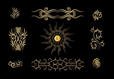 Premium Vector Golden Dividers Set Ornamental Decorative Elements