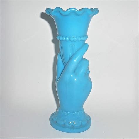 Antique Victorian Blue Glass French Hand Vase