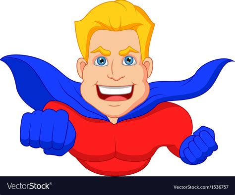 Superhero Cartoon Flying Royalty Free Vector Image