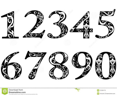 Numbers Typography Tattoo Lettering Fonts Fancy Numbers