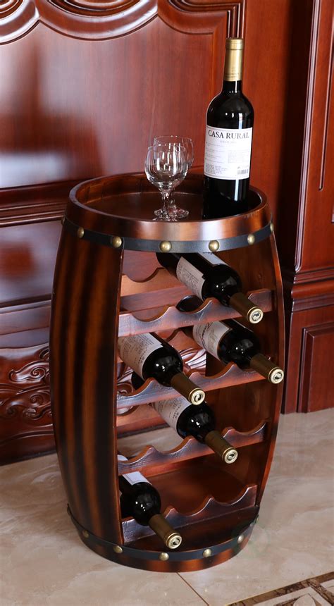New Vintiquewise Wooden Barrel Shaped 14 Bottle Wine Rack Qi003283