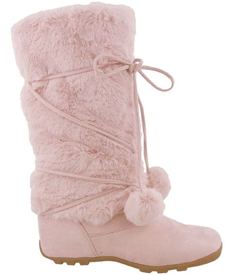 Talia Hi Women Mukluk Faux Fur Boot Mid Calf Winter Snow Pink 10