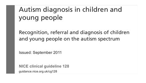 Nice Clinical Guidelines Autism Diagnosis In Children And Young