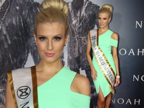 Miss World Australia Erin Holland Wears Sash At Noah Sydney Premiere