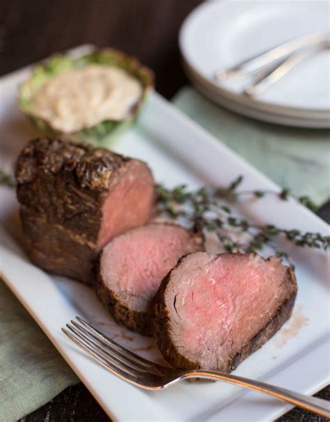 Meanwhile, combine sour cream and horseradish in a bowl to make a sauce. Slow Roasted Beef Tenderloin with Horseradish-Mustard ...