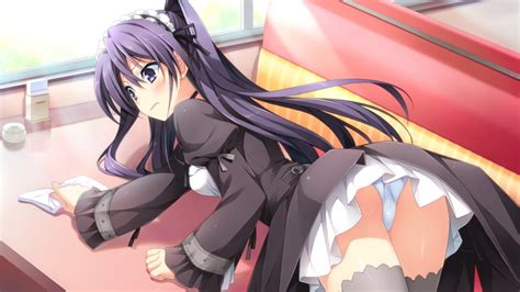 Kokonobi Morikubo Yuna Berry S Game Cg Highres 1girl Ass Bent Over Black Hair Blue Eyes