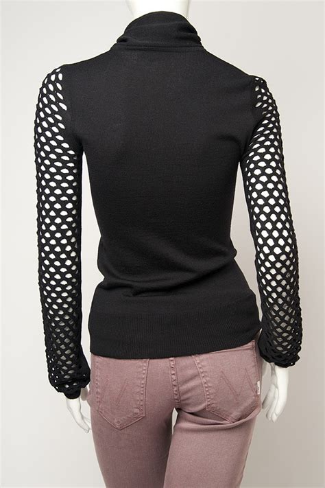 Lyst Alexander Wang Fishnet Turtleneck Top In Black