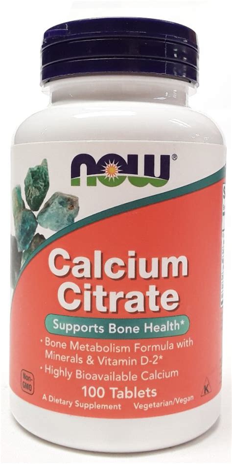 Now Calcium Citrate 100 Tablets