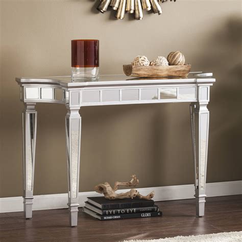 Grevale Glam Mirrored Console Table, Matte Silver by Ember ...