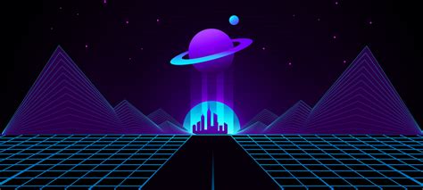 2400x1080 Resolution Synthwave Planet Retro Wave 2400x1080 Resolution