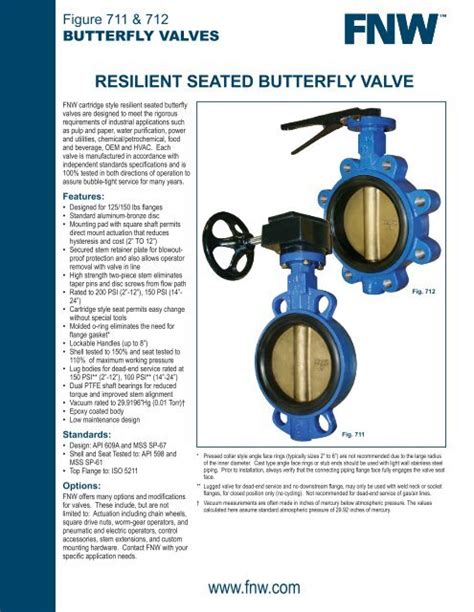 Resilient Seated Butterfly Valve Fnw Valve