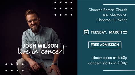 Josh Wilson Live In Concert At Chadron Berean Chadron Berean Church