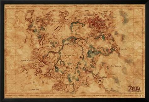 The Legend Of Zelda Breath Of The Wild Hyrule World Map Prints