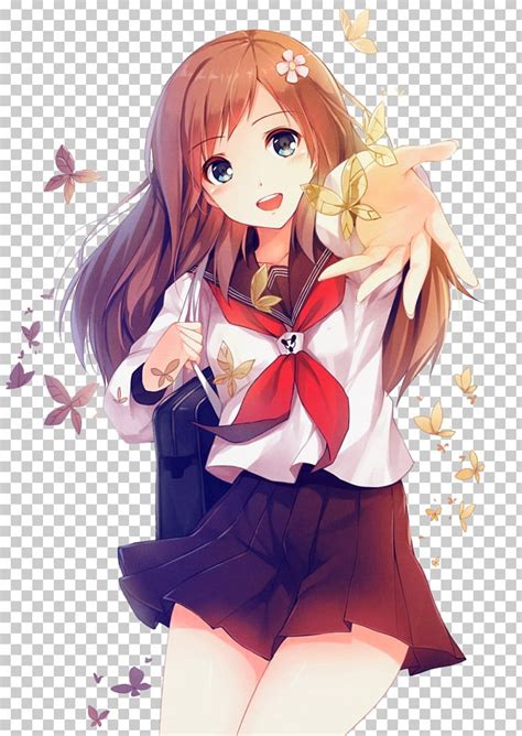 Myanimelist Girl School Png Clipart Anime Anime Girl Artwork Brown