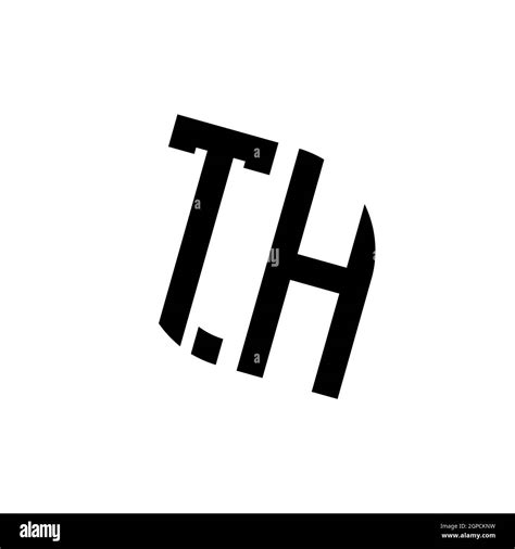 Th Logo With Geometric Shape Vector Monogram Design Template Isolated