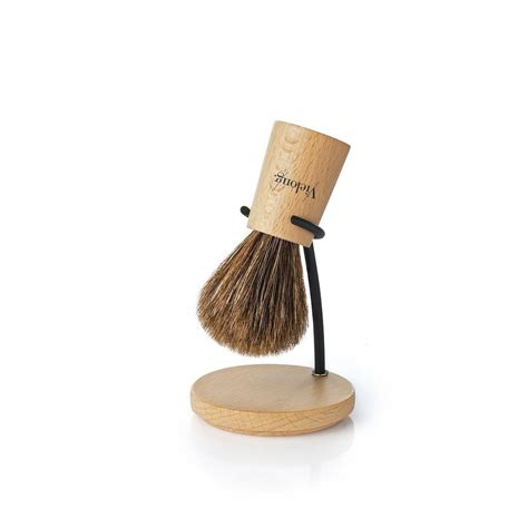 Vielong Nordik Brown Horse Hair Brush Shaving Set Natural Beechwood