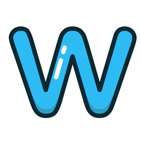 W Letters Blue Letter Alphabet Icon