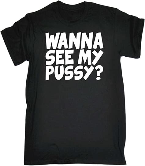 T Funny Novelty Mens Wanna See My Pussy Reversible T Shirt Men S