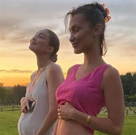 Bella Hadid Jokes About Having A Burger In Her Belly While She And Pregnant Sister Gigi Show Off