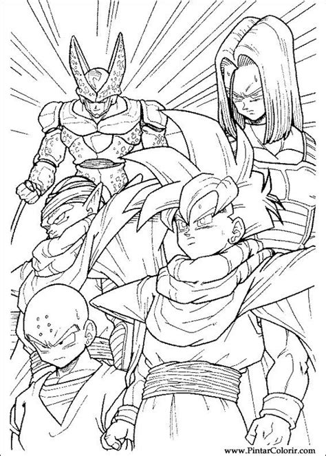 Drawings To Paint And Colour Dragon Ball Z Print Design 039