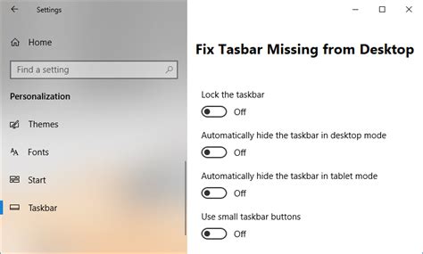 Fix Taskbar Disappeared Or Missing From Windows 10 Desktop Techcult