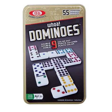 Ideal Whoa Double 9 Color Dot Dominoes 0x5409tl The Home Depot