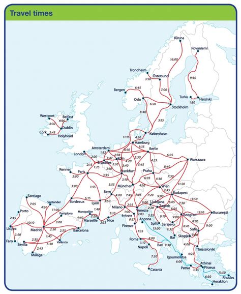 European Railway Map Eurail Map Europe Train Travel Backpacking Europe