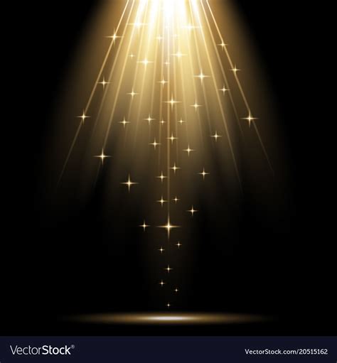 Spotlight Effect With Sequins Gold Color Vector Image