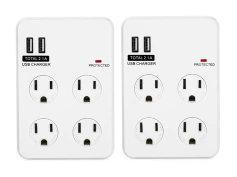 4 best portable plug outlets of april 2021. Bayoutech 4 Outlet Wall Plug w/2 USB Ports