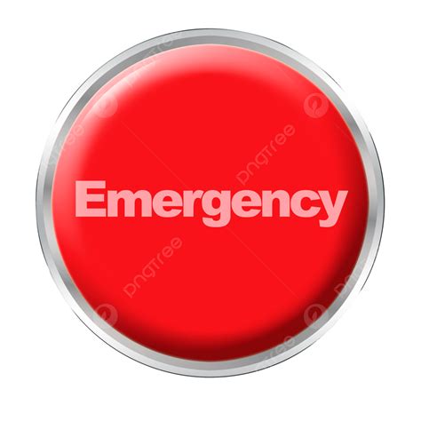 Emergency Button Icon Danger Isolated Pushing Png Transparent Image