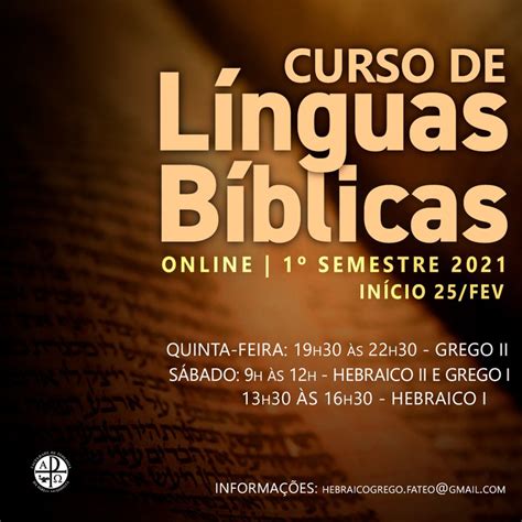 Cursos De Línguas Bíblicas Com Inscrições Abertas — Universidade