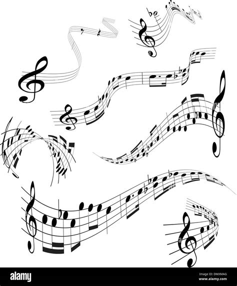 Set Of Musical Notes Staff Stock Vector Image And Art Alamy