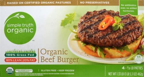 Simple Truth Grass Fed Organic Beef Burger 133 Lb Kroger