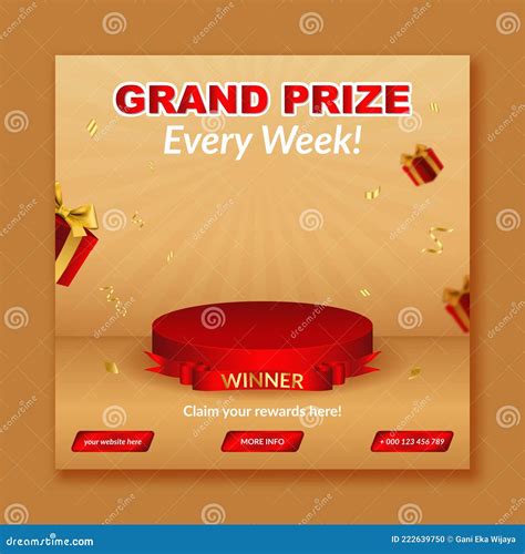 Grand Prize Winner Announcement Template Stock Vector Illustration Of