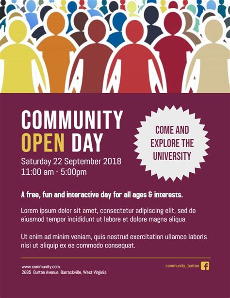Community Open Day Event Posterflyer Template Event Flyer Templates