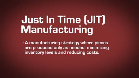 Just In Time Manufacturing Definition Youtube