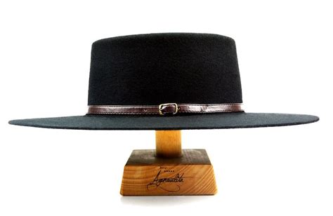Bolero Hat The Galloper Black Wool Felt Flat Crown Wide Etsy Wide