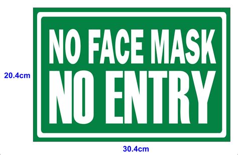 No Face Mask No Entry Sticker Cutout Vinyl Sticker Color Green