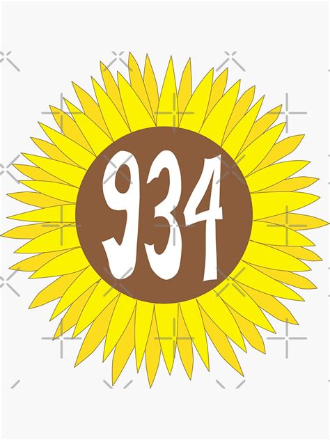 Hand Drawn New York Sunflower 934 Area Code Sticker By Itsrturn