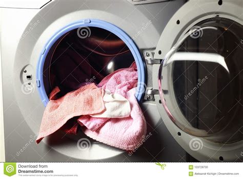 Machine Washer Hand Put Stock Photo Image Of Caucasian 103728730