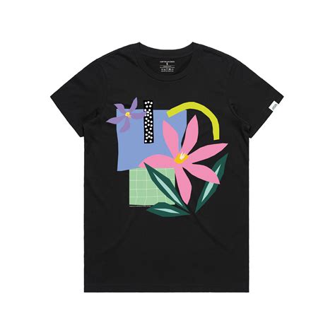 Womens Laurab Abstract Floral No2 T Shirt In Black