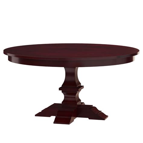 Aripeka Solid Mahogany Wood Round Dining Table And Upholstered Chairs Set