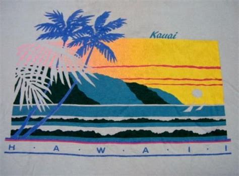 Vintage 1980s Kauai Island Hawaii Beach T Shirt Defunkd Vintage