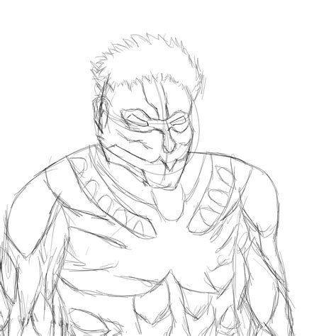 My Attempt At Drawing The Armored Titan By Azzyxii On Deviantart