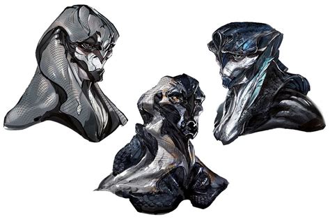 Alien Head Concepts From Mass Effect Andromeda Creature Design
