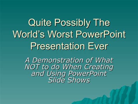 How To Avoid Bad Powerpoint Presentations Ppt