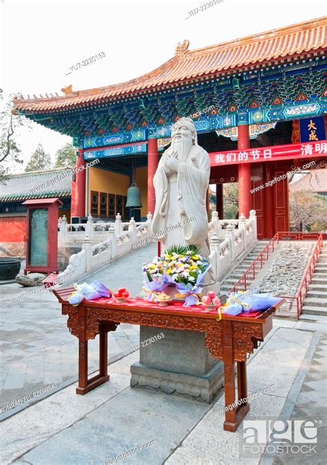 Statue Of Confucius In The Temple Of Confucius On Guozijian Street